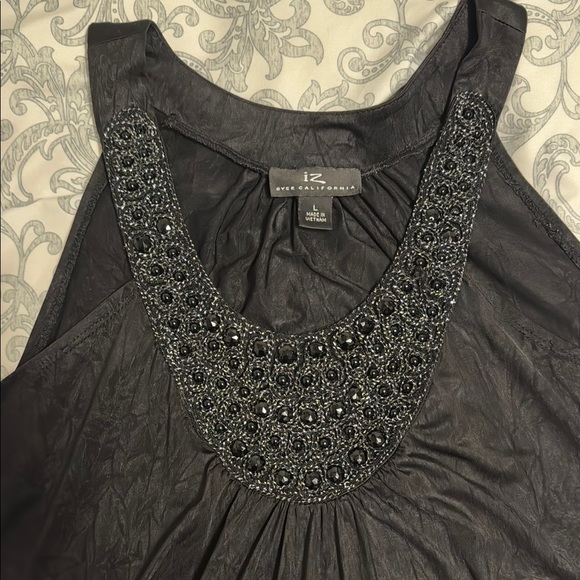 Iz Byer Gray Embellished Relaxed Tank Top - Picture 3 of 5